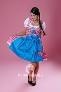 Country Line Dirndl Heart pink-türkis