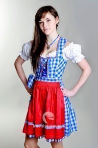 Country Line Dirndl Herzl rot-blau