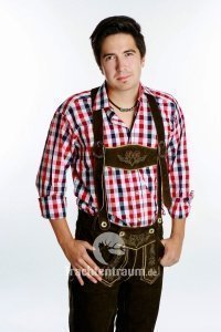 Country Line Trachtenhemd rot/marine