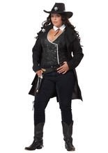Cowgirl Sheriff XXL Damenkostüm schwarz