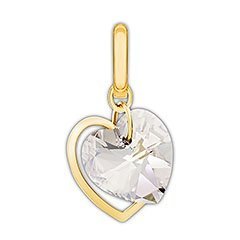 Crystal AB Double Heart Charm
