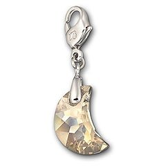Crystal Silver Shade Moon Charm