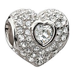 Crystal Sparkly Heart Bead