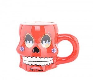 Cute Retro SUGAR SKULL Mug 50s Totenkopf TASSE - Rot Rockabilly