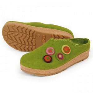 Damen-Filzhausschuh grasgrün