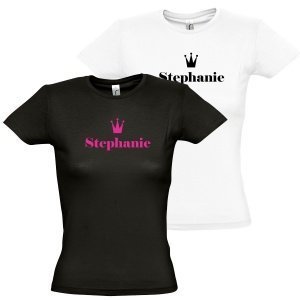 Damen T-Shirt "Name mit Krone"