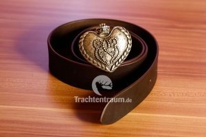 Damen Trachtengürtel Herz schoko