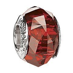 Dark Red Faceted Bead, L