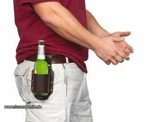 Das Bierholster für den Hosengürtel