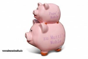 Das Sparschwein Papas Kohle Mamas wohle
