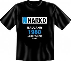 Baujahr-T-Shirt mit Namen 1980