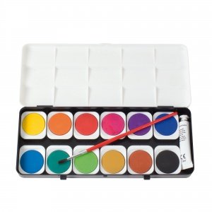 Deckfarbkasten mit Kunststoffdeckel 12 F