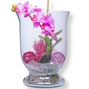 Deko-Glas Orchidee lila (30cm)
