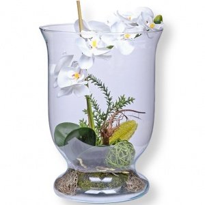 Deko-Glas Orchidee weiß (30cm)
