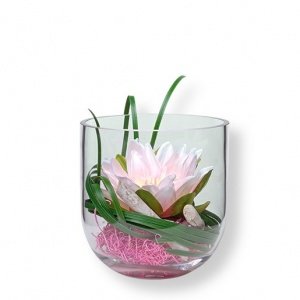 Deko-Glas Seerose rosa (16cm)