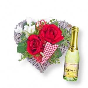 Deko-Herz Herzenssache und Goldtraum-Pic