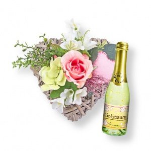 Deko-Herz Lovely und Goldtraum-Piccolo