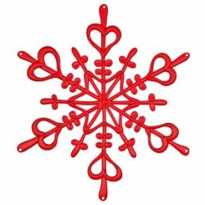 Deko-Stern Flake L transparent rot