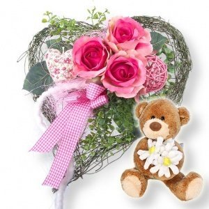 Deko-Strauß Herzenssache und Blumenbote