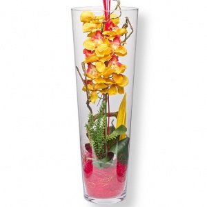 Deko-Vase Orchidee gelb (50cm)