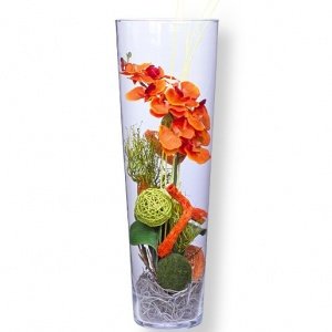 Deko-Vase Orchidee orange (50cm)