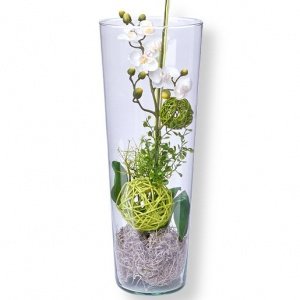 Deko-Vase Orchidee weiß (40cm)