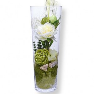 Deko-Vase Pfingstrose weiß (40cm)