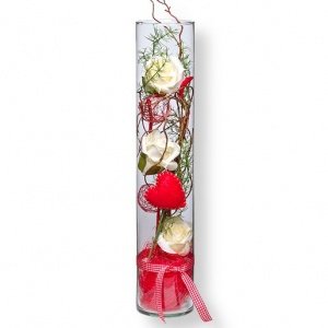 Deko-Vase Rosen creme (50cm)