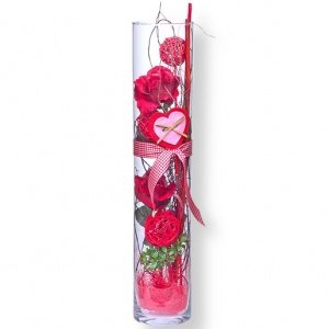 Deko-Vase Rosen rot (50cm)