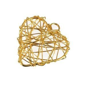 Dekoanhänger Drahtherz, gold