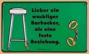 Dekoschild für die Bar -Lieber ein wackl
