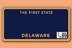 Delaware US Deko Autoschild mit individu