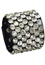 Deluxe Punk-Armband Strasssteine schwarz