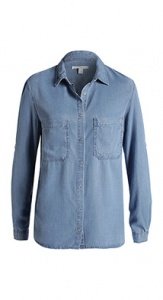 Denim Look Bluse aus Tencel