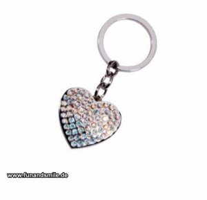 Der Schlüsselanhänger Strass Herz mit Bi