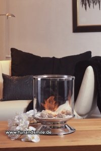 Der Tischkamin Justyna poliert