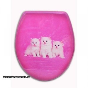 Der WC-Sitz Babykatzen in Pink