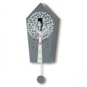 Design-Kuckucksuhr grau
