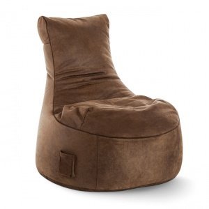 Design-Sessel Comfort Lederoptik braun