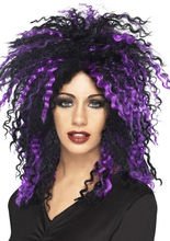 Diabolist Halloween Perücke schwarz-lila