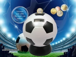 Die Fußball Spardose mit Zählwerk und LCD Anzeige