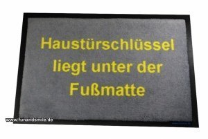 Die Fussmatte Haustürschlüssel