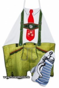 Die Grillschürze mit Krawatte und Handsc