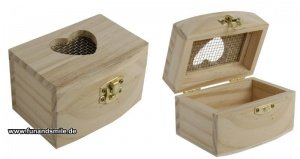Die Holz Kiste mit Drahtherz - Aufbewahr