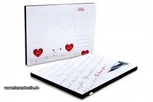 Die Postkarte I Love You mit eigener Spr