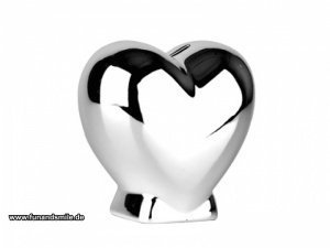 Die Spardose Chrom in Herzform