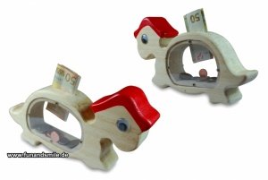 Die Spardose Schildkröte aus echtem Holz