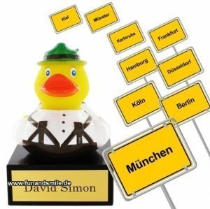 Die Stadt Ente mit Marmorsockel und Wuns