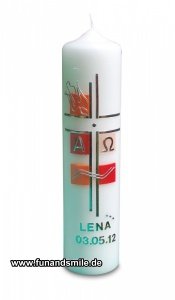 Die Taufkerze mit Name & Datum des Täufl