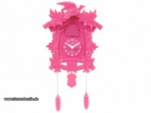 Die Wanduhr Cuckoo pink im Retro Look